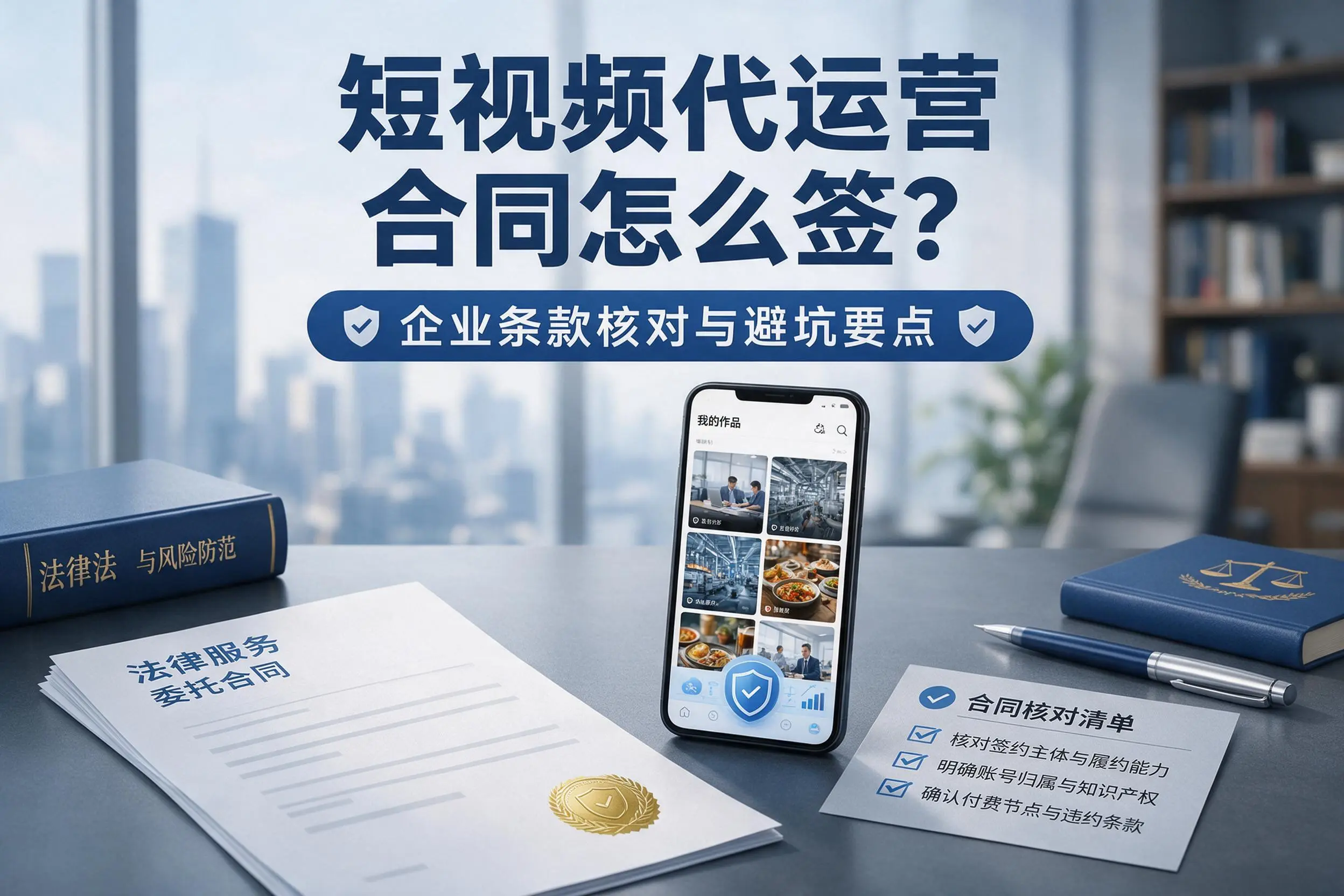 短视频代运营合同怎么签?鸡西企业条款核对与避坑要点