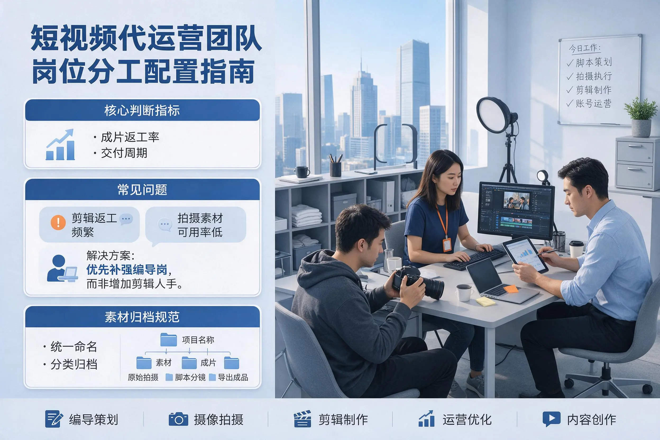 短视频代运营团队如何配置?鸡西企业岗位分工科普说明