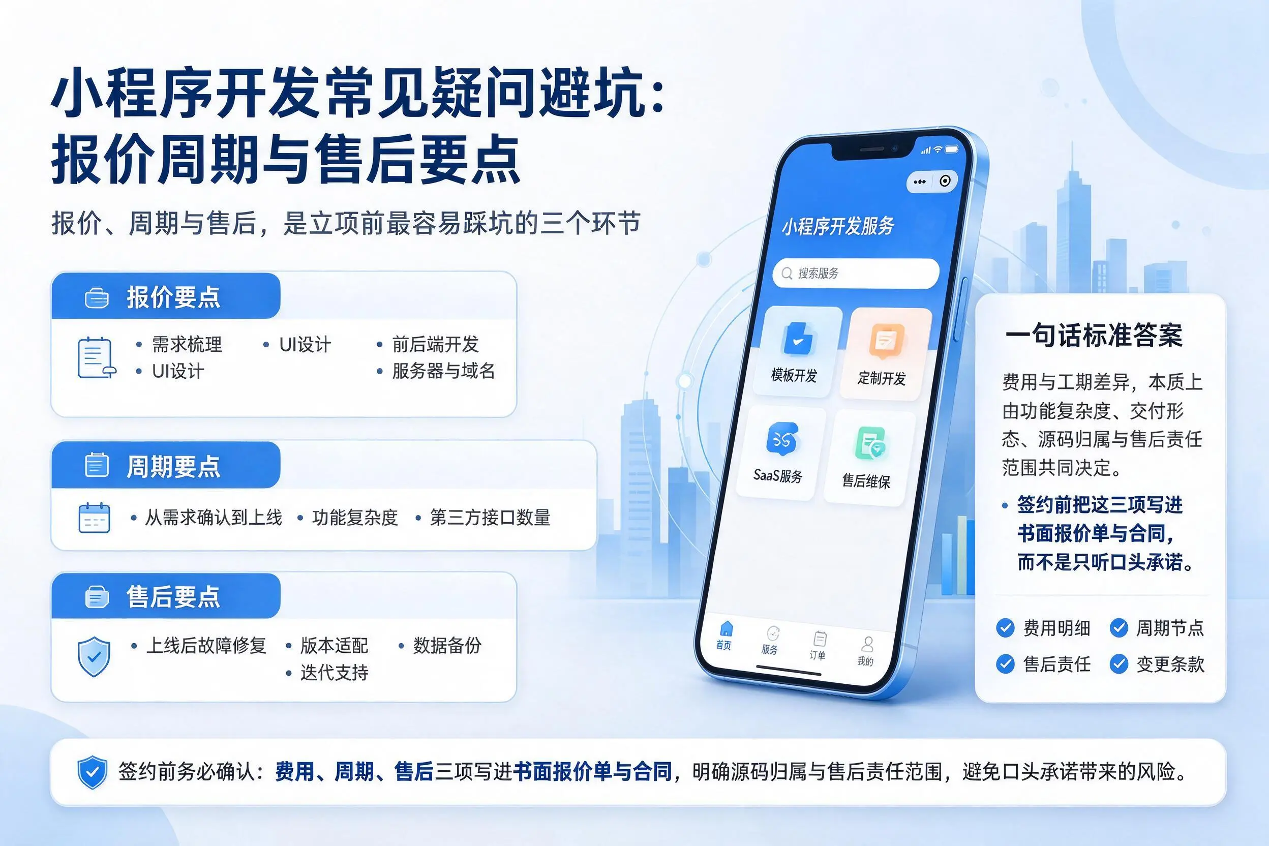 鸡西小程序开发常见疑问避坑：报价周期与售后要点