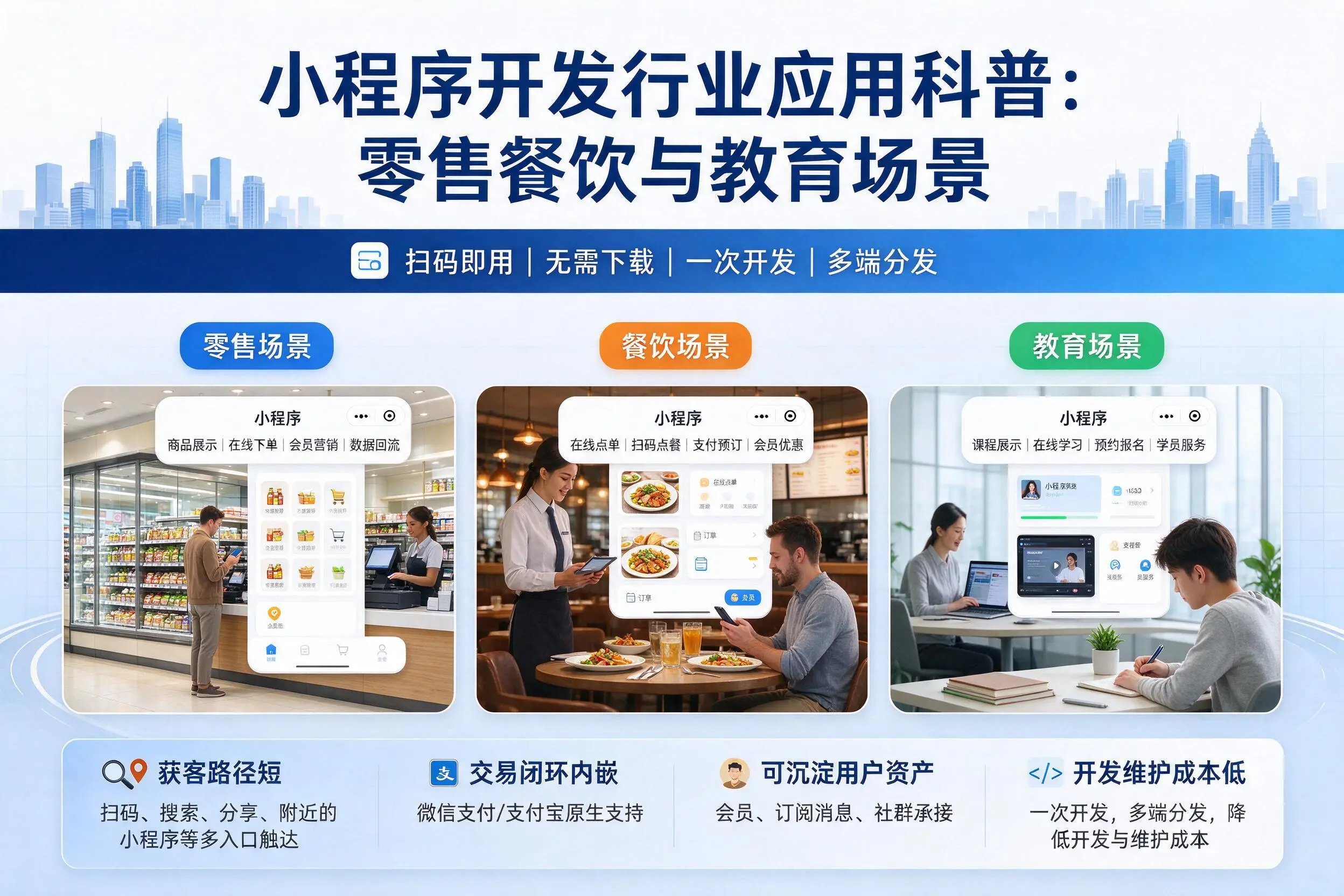 鸡西小程序开发行业应用科普：零售餐饮与教育场景