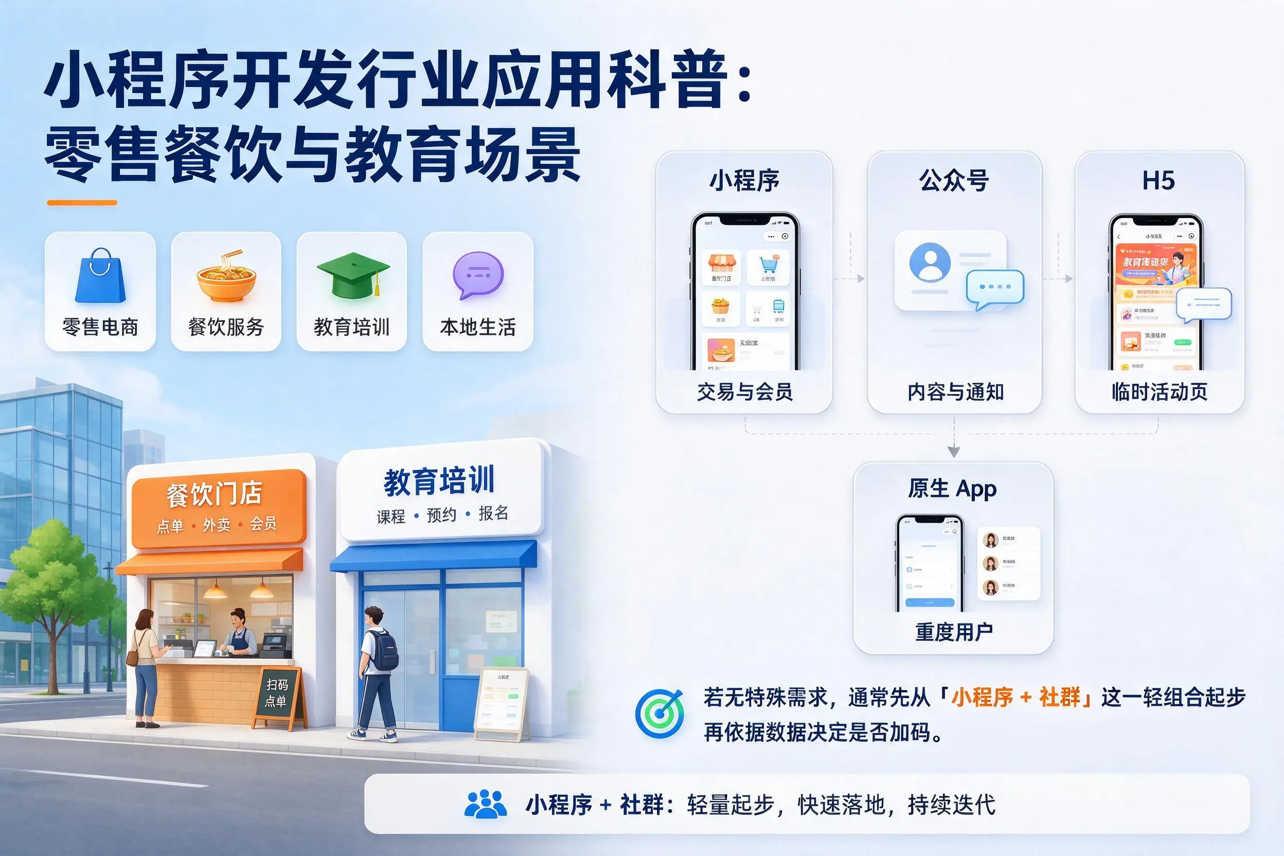 鸡西小程序开发行业应用科普：零售餐饮与教育场景