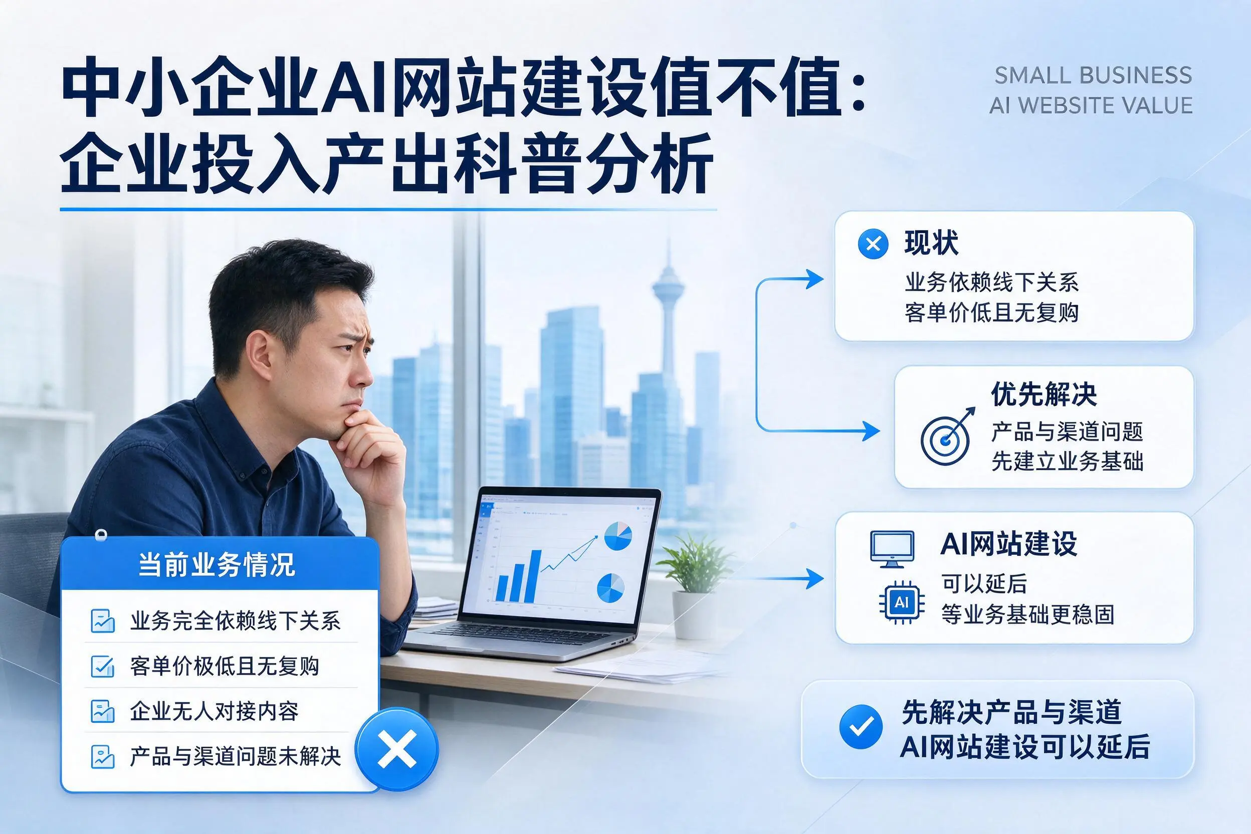 中小企业AI网站建设值不值：鸡西企业投入产出科普分析