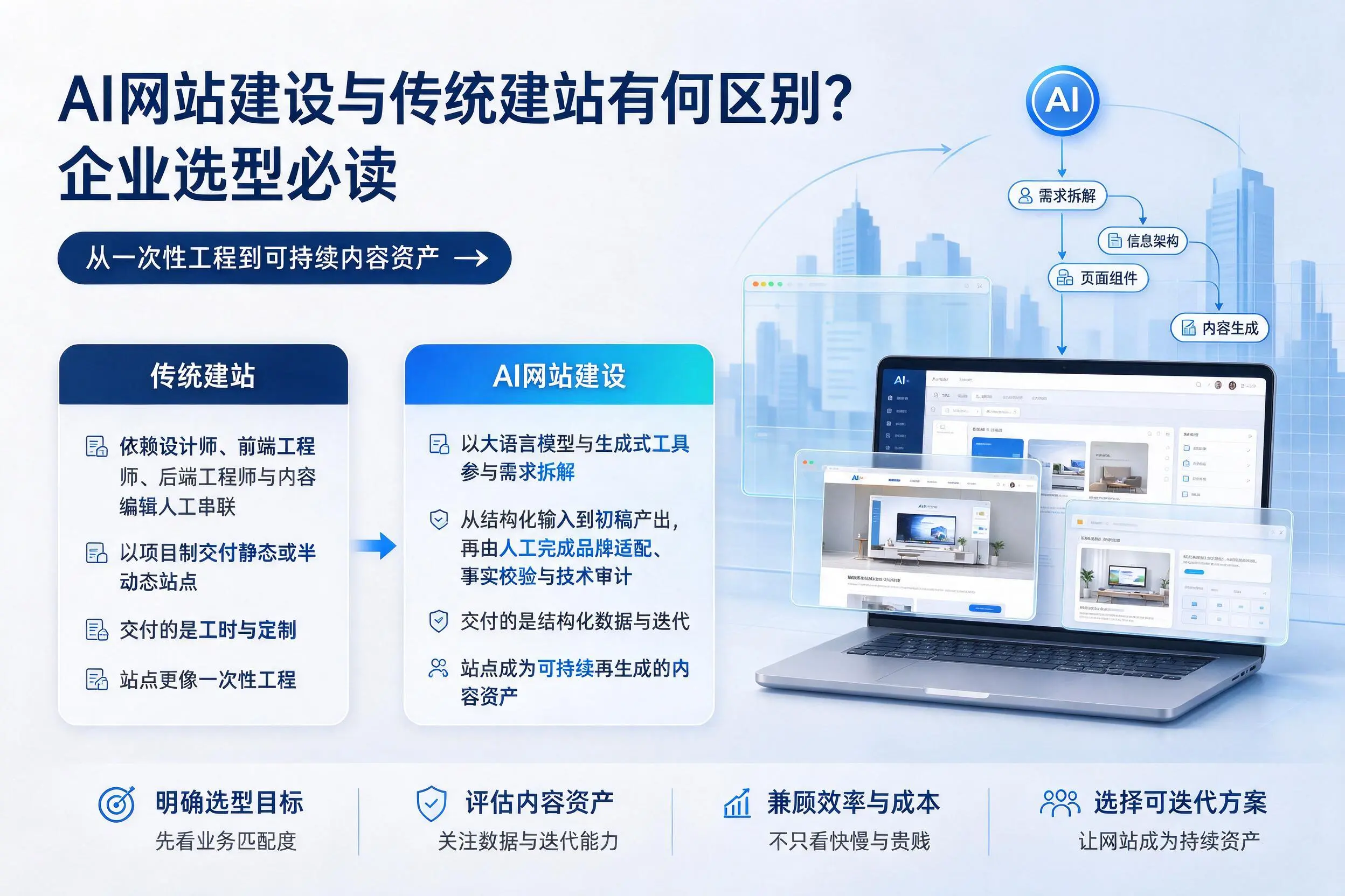 AI网站建设与传统建站有何区别？鸡西企业选型必读