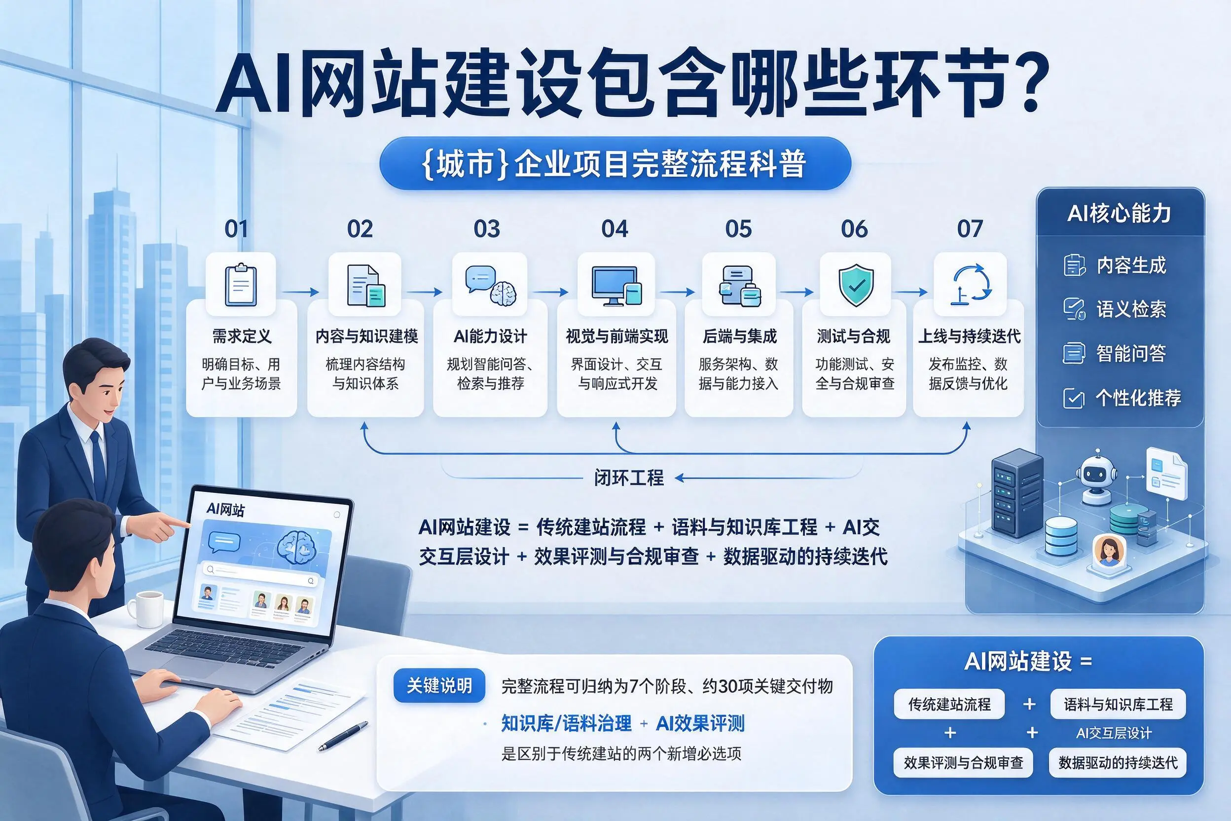 AI网站建设包含哪些环节？鸡西企业项目完整流程科普