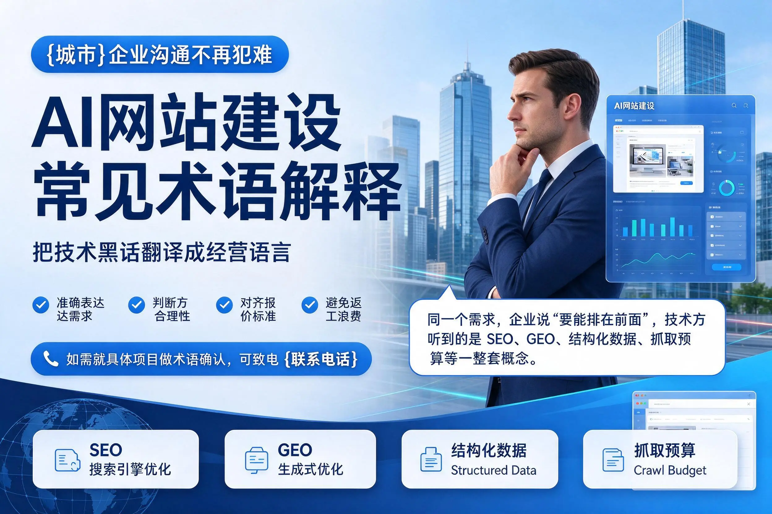 AI网站建设常见术语解释，鸡西企业沟通不再犯难