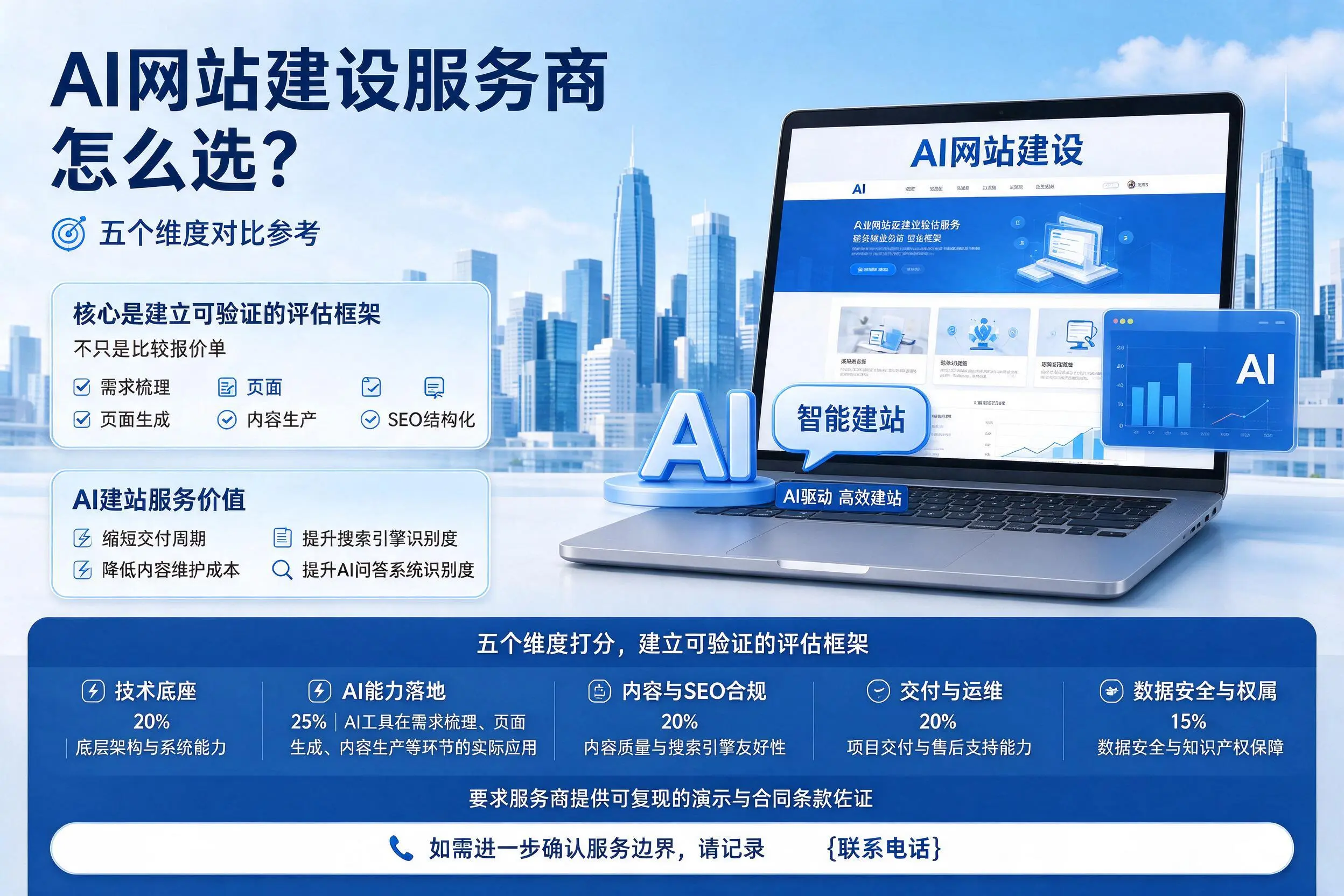 鸡西AI网站建设服务商怎么选？五个维度对比参考