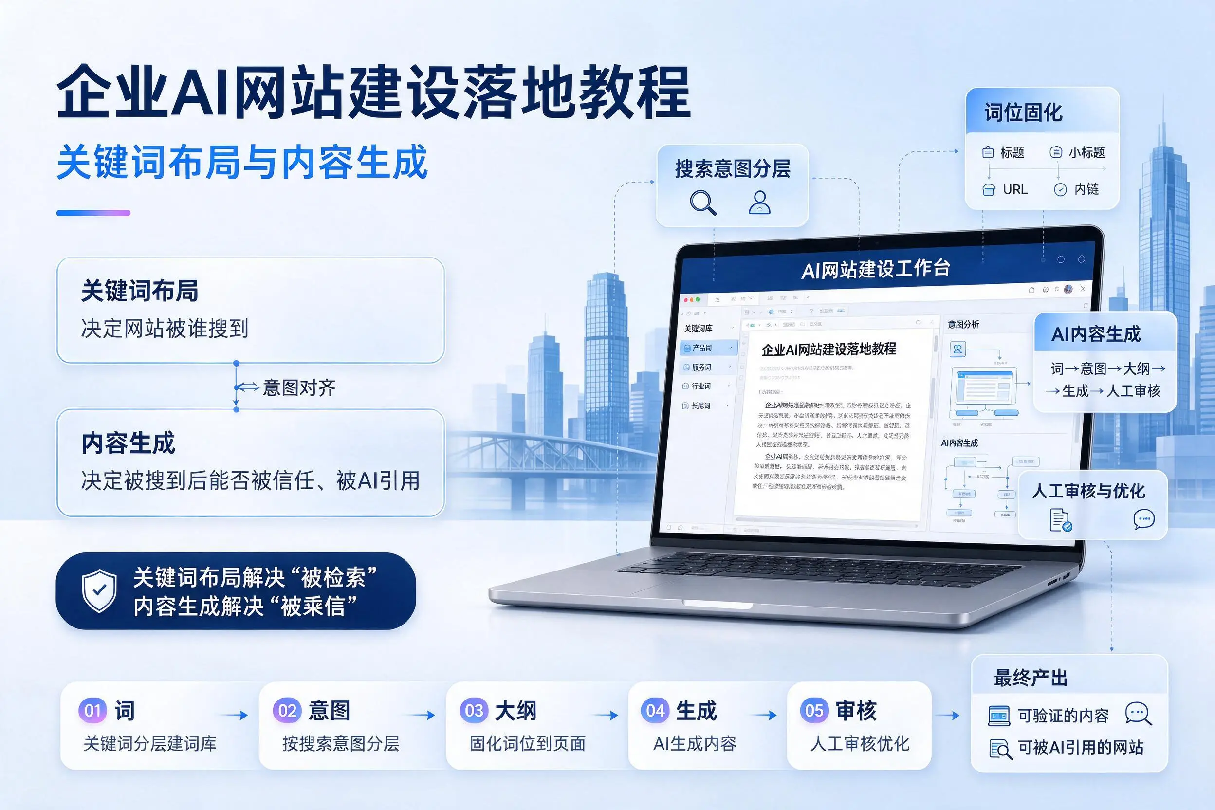鸡西企业AI网站建设落地教程:关键词布局与内容生成