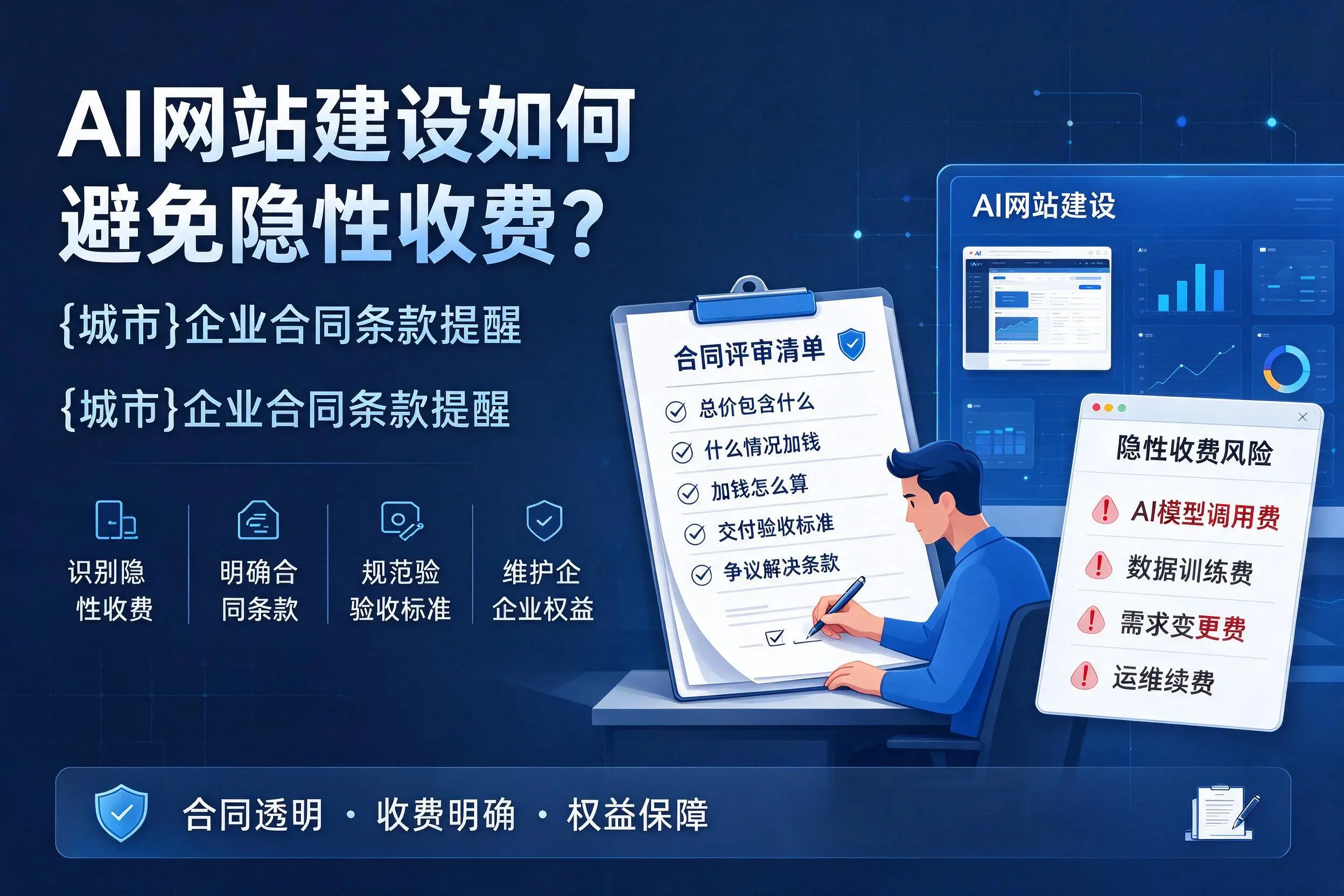 AI网站建设如何避免隐性收费？鸡西企业合同条款提醒